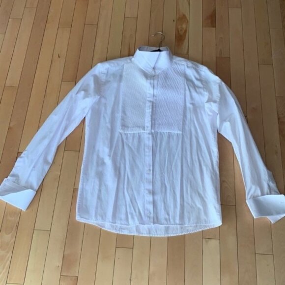 frank Siverro white slim fit button down dress shirt size Large - Picture 3 of 9